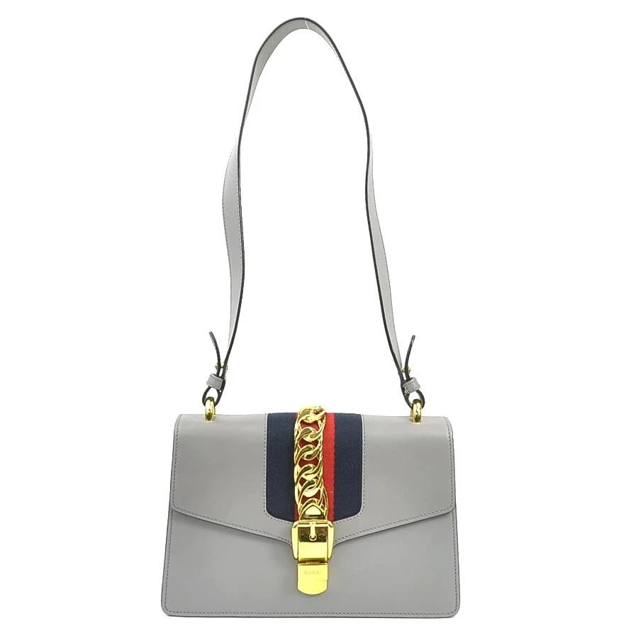 GUCCI BAG: SYLVIE SMALL GRAY: GUCCI Bag: Sylvie Small Gray Brand: GUCCI Type/Style: Shoulder Bag Material: Exterior Material Leather Color: Exterior Color Gray Size: (approx. W10.0 ? H6.5 ? D2.6 inch) Accessories: None
