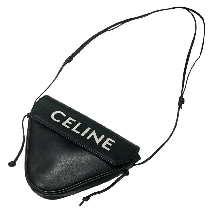CELINE BAG: TRIANGLE BAG: CELINE Bag: Triangle Bag Brand: CELINE Type/Style: Shoulder Bag Material: Exterior Material Leather Color: Exterior Color Black Size: (approx. W8.3 ? H6.3 ? D1.4 inch) Accessories: None Ac