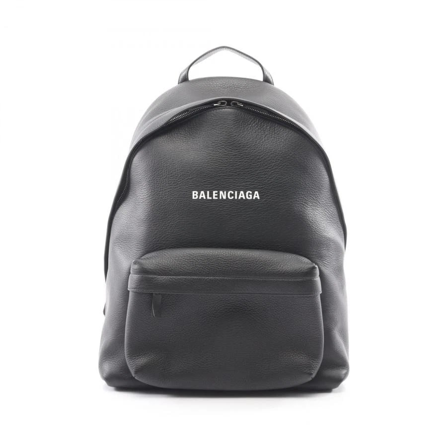 BALENCIAGA BAG: EVERYDAY BACKPACK BLACK: BALENCIAGA Bag: Everyday Backpack Black Brand: BALENCIAGA Type/Style: Backpack Material: Exterior Material Leather Color: Exterior Color Black Size: (approx. W11.4 ? H15.4 ? D5.5 inch) Accessories