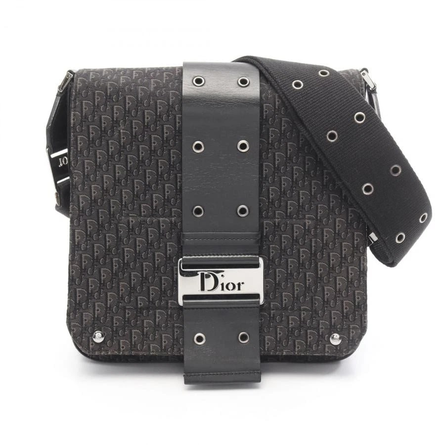 DIOR BAG: STREET CHIC TROTTER BLACK: DIOR Bag: Street Chic Trotter Black Brand: Dior Type/Style: Shoulder Bag Material: Exterior Material Canvas, Leather Color: Exterior Color Black Size: (approx. W9.4 ? H9.4 ? D2.4 inch) Accessories: