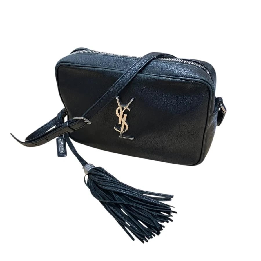 SAINT LAURENT BAG: LOGO CAMERA BLACK: SAINT LAURENT Bag: Logo Camera Black Brand: Saint Laurent Type/Style: Crossbody Material: Exterior Material Leather Color: Exterior Color Black Size: (approx. W8.7 ? H5.5 ? D2.0 inch) Accessories: