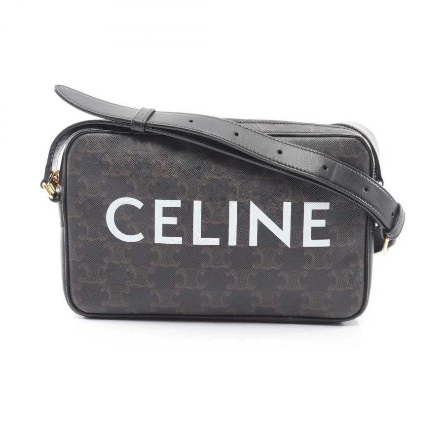 CELINE BAG: TRIOMPHE MEDIUM MESSENGER: CELINE Bag: Triomphe Medium Messenger Brand: CELINE Type/Style: Messenger Bag Material: Exterior Material Canvas / Leather Color: Exterior Color Black Size: (approx. W9.1 ? H5.7 ? D1.8 inch) Acces
