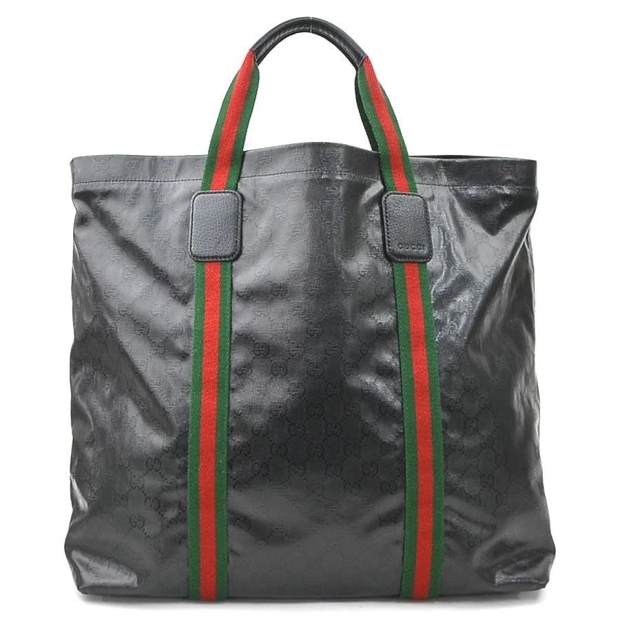 GUCCI BAG: BLACK PVC: GUCCI Bag: Black PVC Brand: GUCCI Type/Style: Tote Material: Exterior Material PVC Color: Exterior Color Black Size: (approx. W15.4 ? H14.6 ? D6.7 inch) Accessories: None Accessories Notice: When