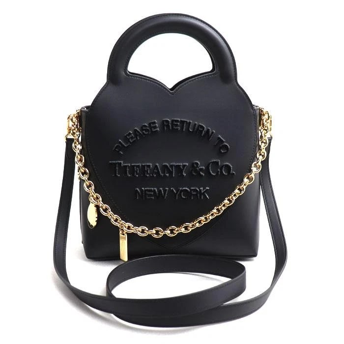 TIFFANY&CO. BAG: RETURN TO TIFFANY CHARM MINI BLACK: TIFFANY&Co. Bag: Return to Tiffany Charm Mini Black Brand: TIFFANY&Co. Type/Style: Shoulder Bag Material: Exterior Material Leather Color: Exterior Color Black Size: (approx. W7.9 ? H7.1 ? D3.5 inch) 