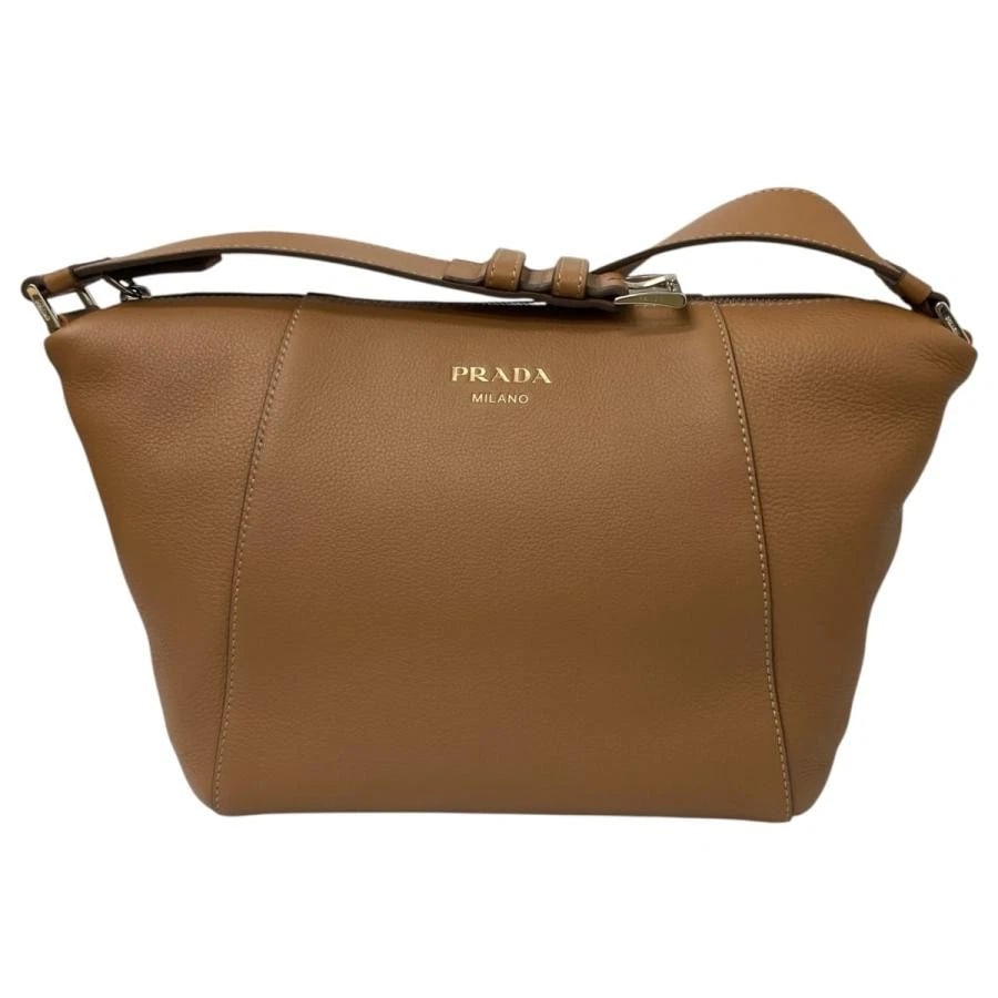 PRADA BAG: SOFT GRAIN LEATHER BROWN: PRADA Bag: Soft Grain Leather Brown Brand: PRADA Type/Style: Shoulder Bag Material: Exterior Material Leather Color: Exterior Color Brown Size: approx. W8.7 ? H7.9 ? D4.7 inch) Accessories: None