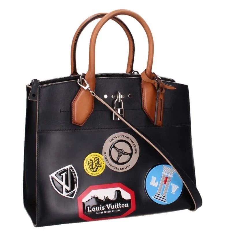 LOUIS VUITTON BAG: CITY STEAMER BLACK BROWN: LOUIS VUITTON Bag: City Steamer Black Brown Brand: LOUIS VUITTON Type/Style: Tote Material: Exterior Material Leather Color: Exterior Color Black Size: (approx. W12.2 ? H9.8 ? D4.3 inch) Accessories: