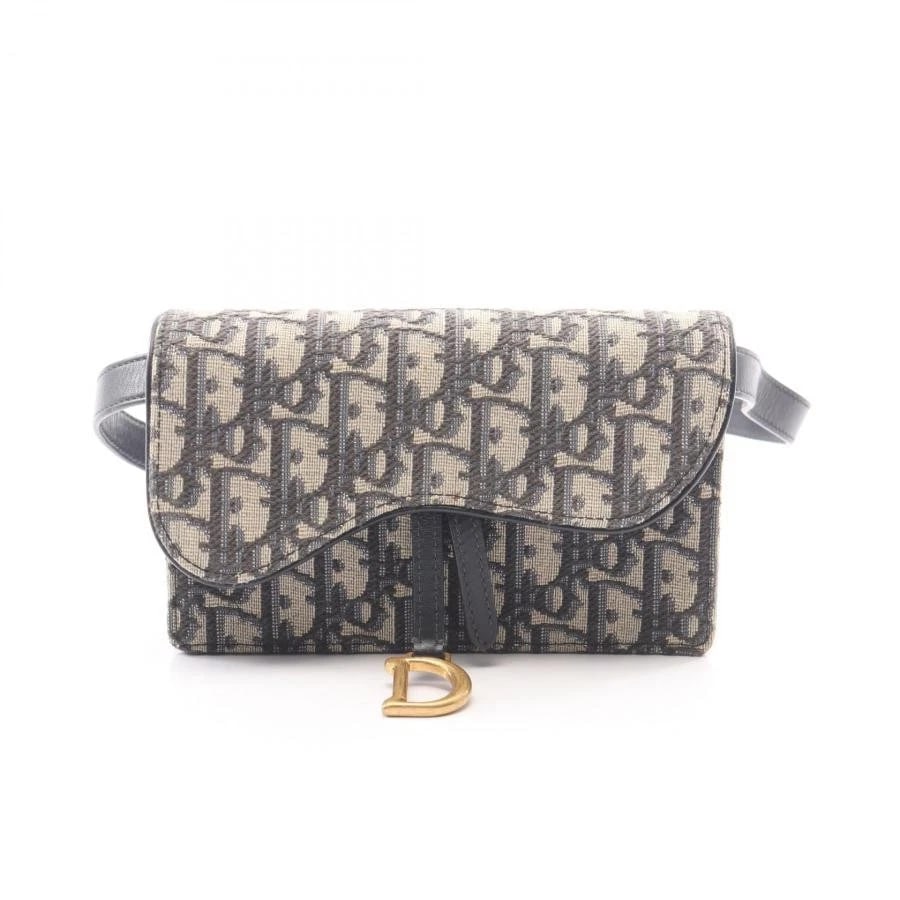 DIOR BAG: SADDLE OBLIQUE JACQUARD WAIST BAG BEIGE/NAVY: DIOR Bag: Saddle Oblique Jacquard Waist Bag Beige/Navy Brand: Dior Type/Style: Belt Bag & Fanny Pack Material: Exterior Material Canvas / Leather Color: Exterior Color Beige / Navy Size: (approx. W6.7