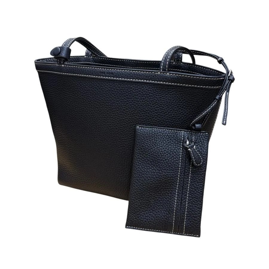 THE ROW BAG: STITCH LEATHER TOTE BLACK: THE ROW Bag: Stitch Leather Tote Black Brand: THE ROW Type/Style: Tote Material: Exterior Material Leather Color: Exterior Color Black Size: (approx. W12.2 ? H8.3 ? D5.5 inch) Accessories: None