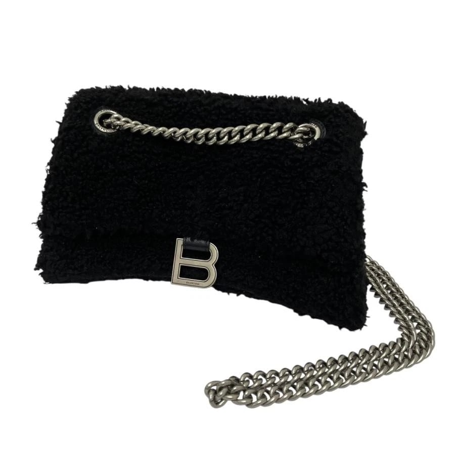BALENCIAGA BAG: HOURGLASS BLACK: BALENCIAGA Bag: Hourglass Black Brand: BALENCIAGA Type/Style: Shoulder Bag Material: Exterior Material Leather Color: Exterior Color Black Size: (approx. W9.8 ? H6.3 ? D3.9 inch) Accessories: None