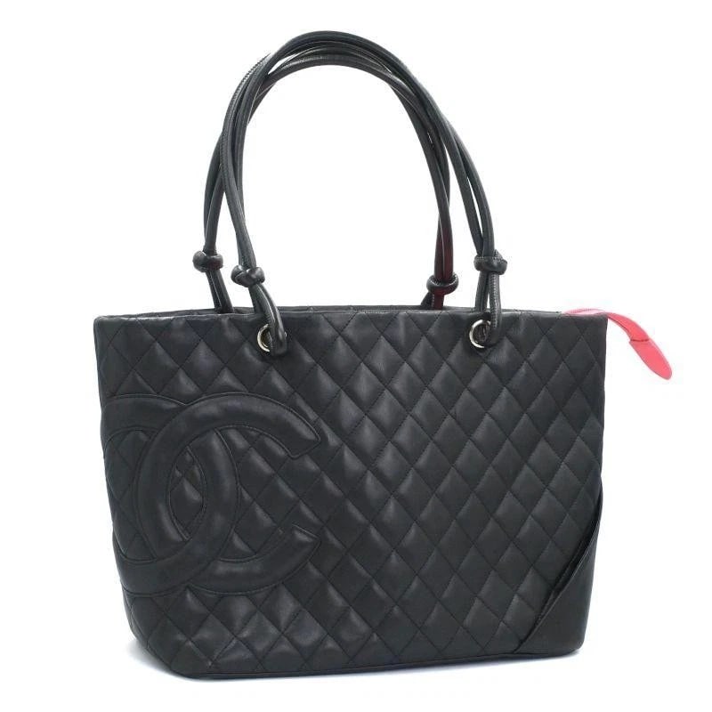 CHANEL BAG: CAMBON LINE LARGE TOTE BLACK: CHANEL Bag: Cambon Line Large Tote Black Brand: CHANEL Type/Style: Tote Material: Exterior Material Leather Color: Exterior Color Black Size: (approx. W11.4?15.3 ? H9.6 ? D5.7 inch) Accessories: N
