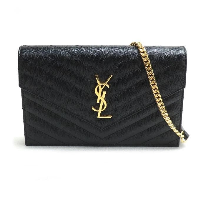 SAINT LAURENT BAG: CASSANDRA CHAIN WALLET: SAINT LAURENT Bag: Cassandra Chain Wallet Brand: SAINT LAURENT Type/Style: Shoulder Bag Material: Exterior Material Leather Color: Exterior Color Black Size: (approx. W7.5 ? H4.7 ? D1.4 inch) Acce