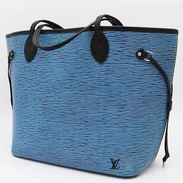 LOUIS VUITTON BAG: NEVERFULL MM: LOUIS VUITTON Bag: Neverfull MM Brand: LOUIS VUITTON Type/Style: Tote Material: Exterior Material Leather Color: Exterior Color Blue Size: (approx. W18.1/11.8 ? H11.4 ? D6.5 inch) Accessories: Non