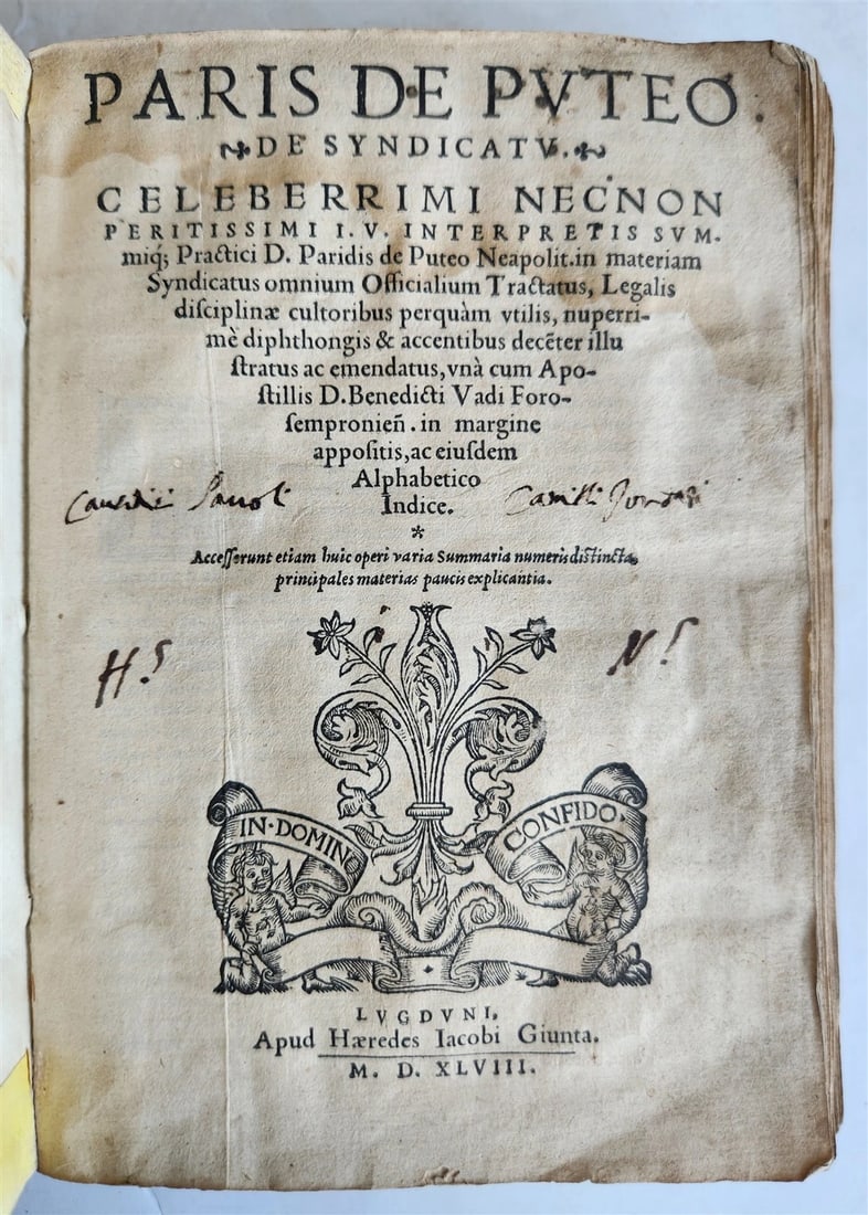 1548 TRAIT JURIDIQUE ANTIQUE PARIS DE PUTEO DU SYNDICAT DE NAPLES (1 of 9)
