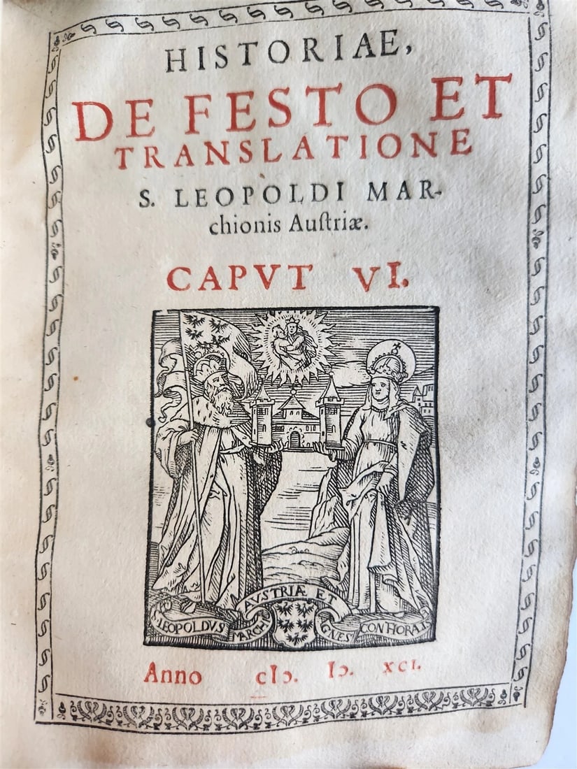 1591 ST. LEOPOLD III'S LIFE IN AN ANTIQUE VELLUM BOUND IN THE 16TH CENTURE (1 of 9)