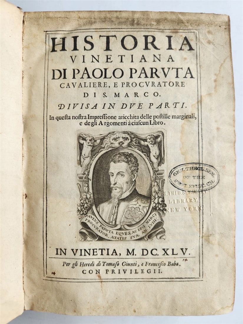 1645 PAOLO PARUTA'S ANTIQUE VELLUM BOUND 17TH CENTURY HISTORY OF VENICE (1 of 9)