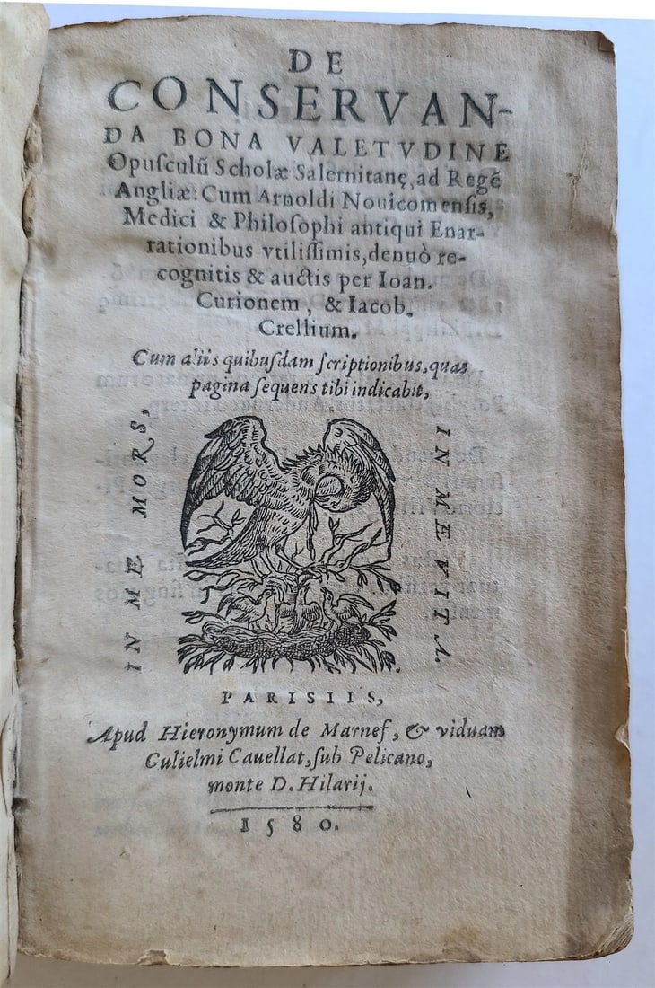 A. DE VILLANOVA'S 1580 COLLECTION OF DIETARY ADVICE & RULES OF CONDUCT (1 of 4)
