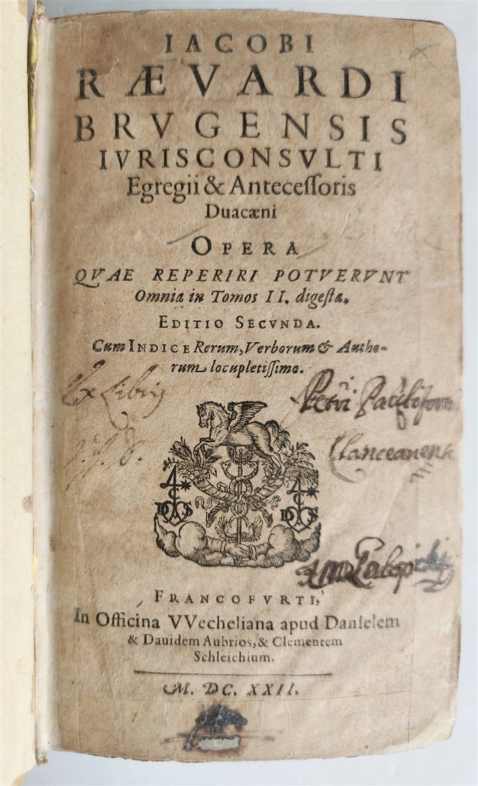 1622 FLEMISH JURIST'S LAW TREATISE ANTIQUE VELLUM BINDING JACOBUS RAEVARDUS (1 of 9)