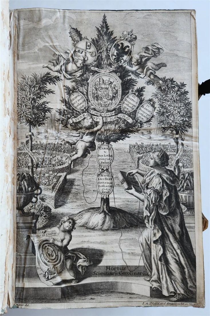 JAKOB WEX'S 1708 CANON LAW, AN OLD PIGSKIN BOUND FOLIO IN LATIN: Year/Century: 18th century Language: Latin Subject: Law & Government Binding: Vellum Description: Seu Doctrina Theorico-Practica SS. Canonum. Reverendissimo Ariadne Carolino-Canonica... Five sections 