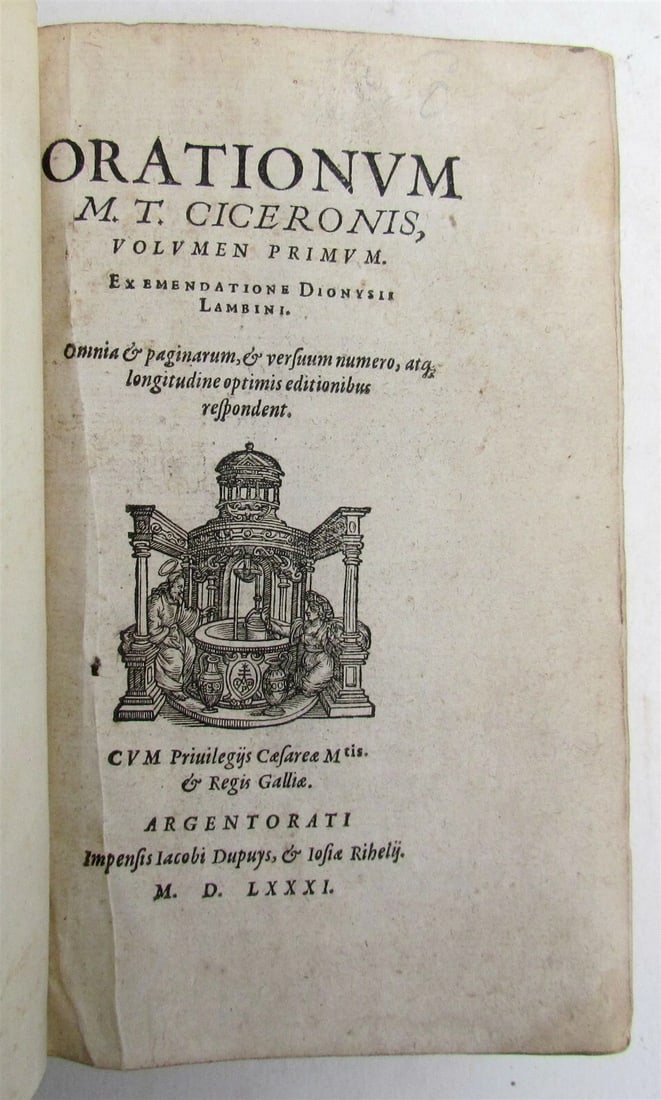 1581 CICERO ORATIONUM, 16TH CENTURY (1 of 9)