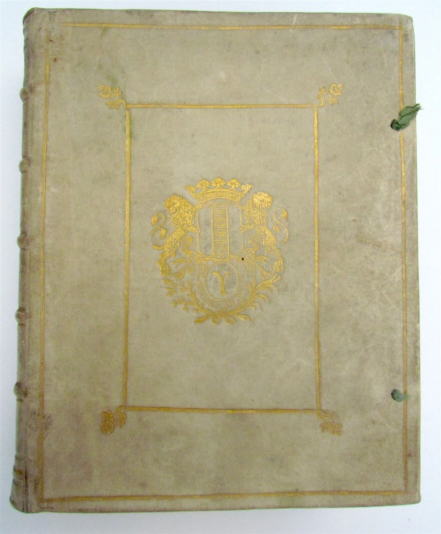 LUCAN ARMORIAL VELLUM BINDING ANTIQUE DE BELLO CIVILI'S 1740 PHARSALIA: Year/Century: 18th century Language: Latin Subject: Literature & Fiction Binding: Vellum Description: LUCANUS. Pharsalia, cum commentario P. Burmanni. Leyden, C. Wishoff, D. Goetval, and G.J. Wishoff;