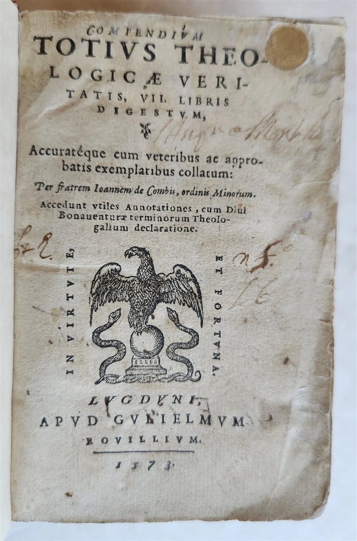1573 IOANNEM DE COMIS'S 16TH-CENTURY VELLUM THEOLOGY (1 of 7)