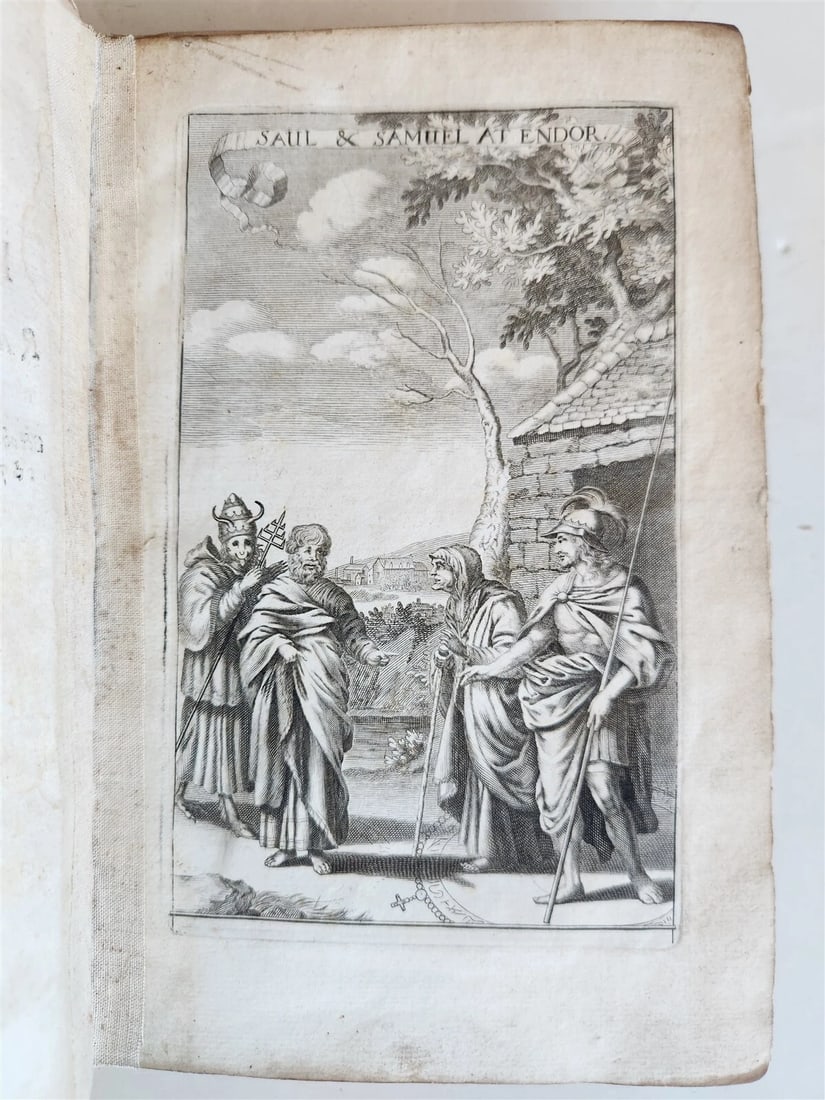 1674 SAUL & SAMUEL AT ENDOR OR NEW WAIES OF SALVATION & SERVICE IN VINTAGE ENGLISH: Year/Century: 17th century Language: English Subject: History Binding: Leather Description: Dan Brevint's book Saul and Samuel in Endor, or the New Waies of Salvation and Service, Oxford, 1674, 413 pa