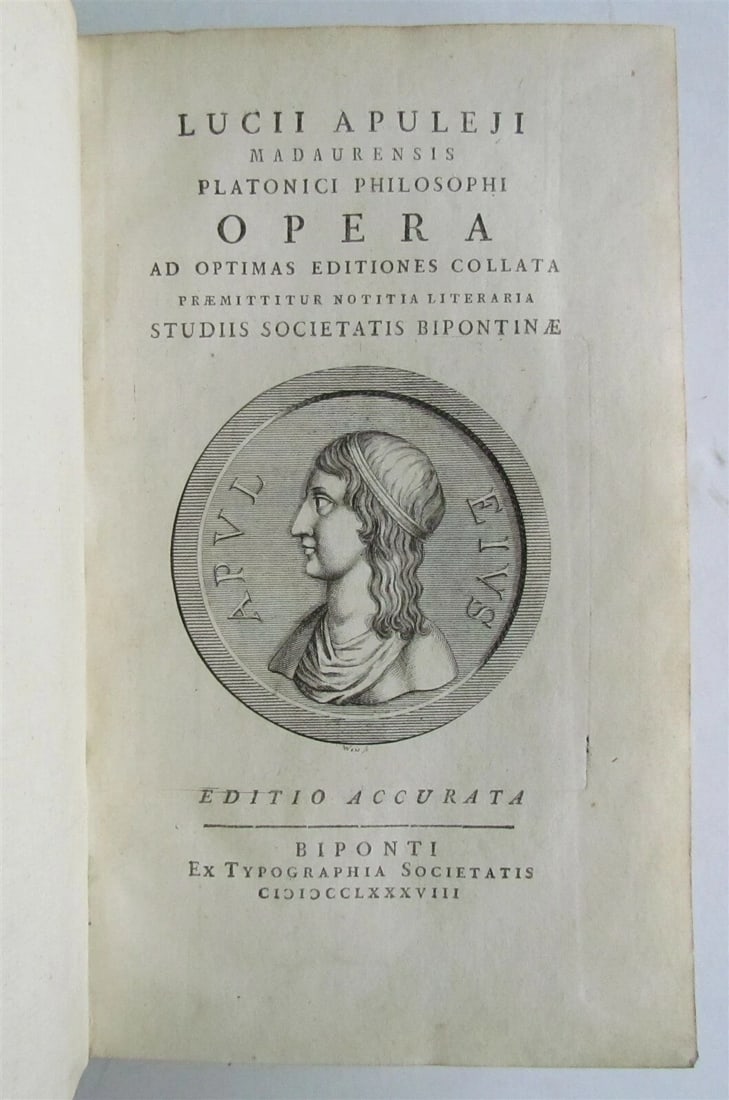 1788 LUCII APULEJI PHILOSOPHI OPERA VELLUM ANTIQUE MADAURENSIS PLATONICI (1 of 8)