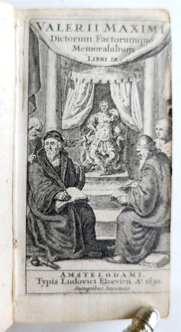 1650 DICTORUM FACTORUMQUE MEMORABILIUM ANCIENT VELLUM ELZEVIR VALERIUS MAXIMUS (1 of 4)