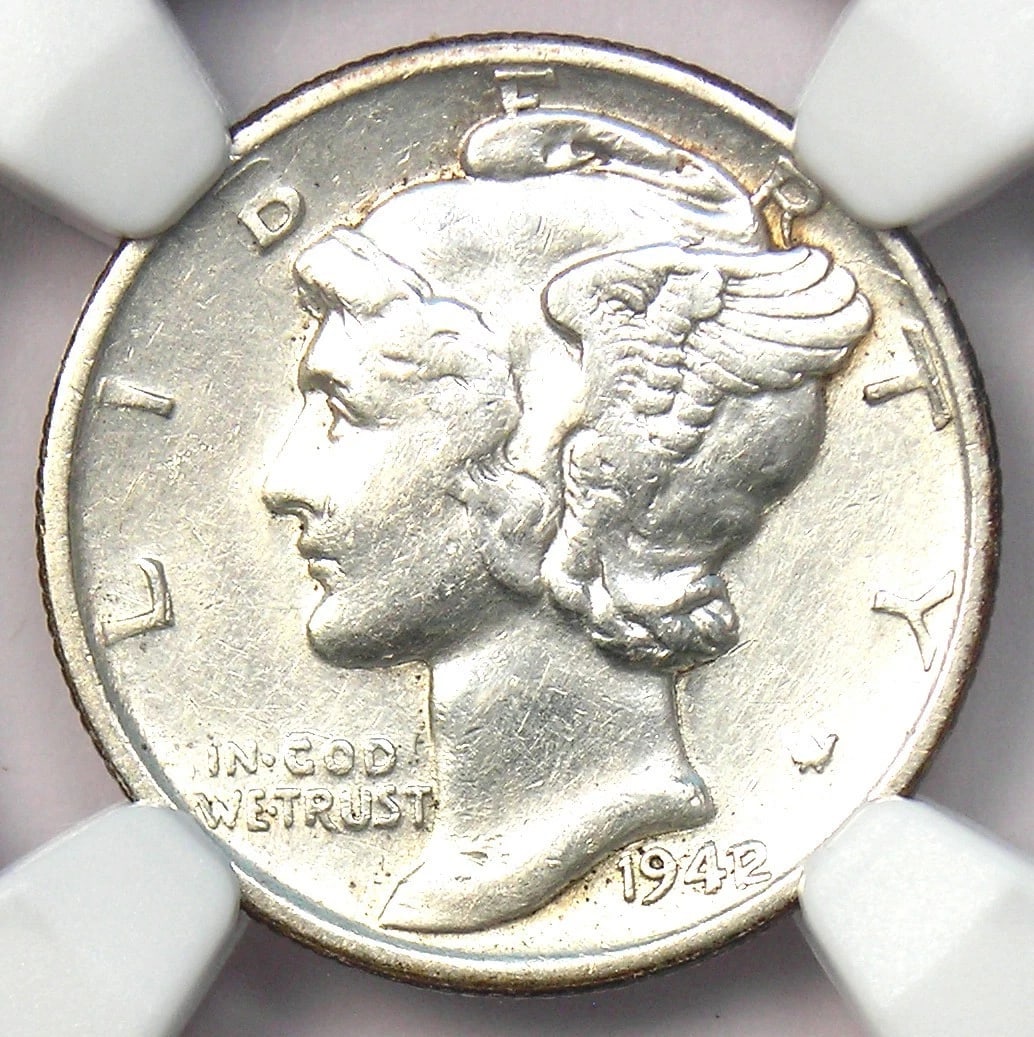 1942/1 MERCURY DIME 10C COIN: 1942/1 Mercury Dime 10C Coin Year : 1942 Denomination : 10C Country of Origin : United States Accessories: None Accessories Notice: When purchasing pre-owned goods, please refer to the photos of the