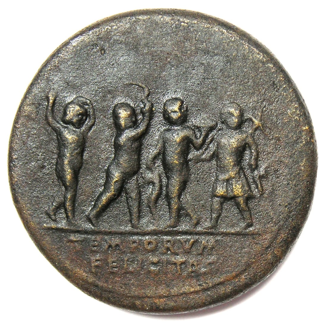 COMMODUS AND ANNIUS VERUS AE MEDALLION - 2