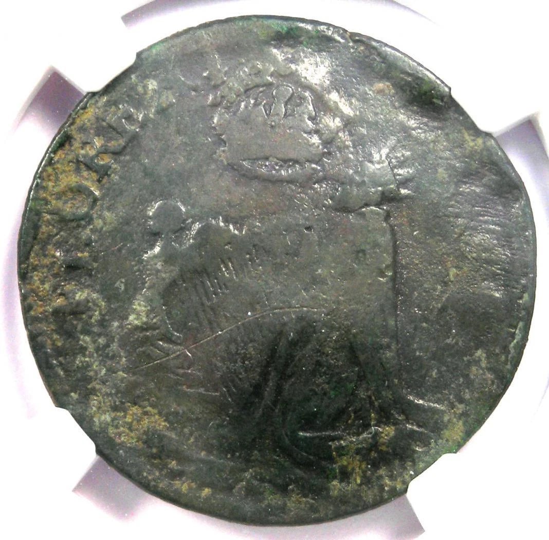 1670 JERSEY ST PATRICK FARTHING COLONIAL COIN (1 of 3)