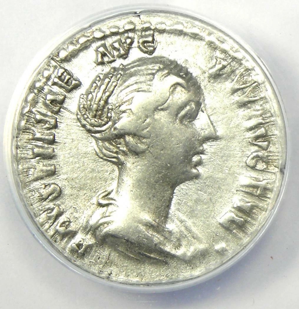FAUSTINA JUNIOR AR DENARIUS SILVER COIN: Faustina Junior AR Denarius Silver Coin Year : 152 AD Denomination : Denarius Country of Origin : Italy Accessories: None Accessories Notice: When purchasing pre-owned goods, please refer to the