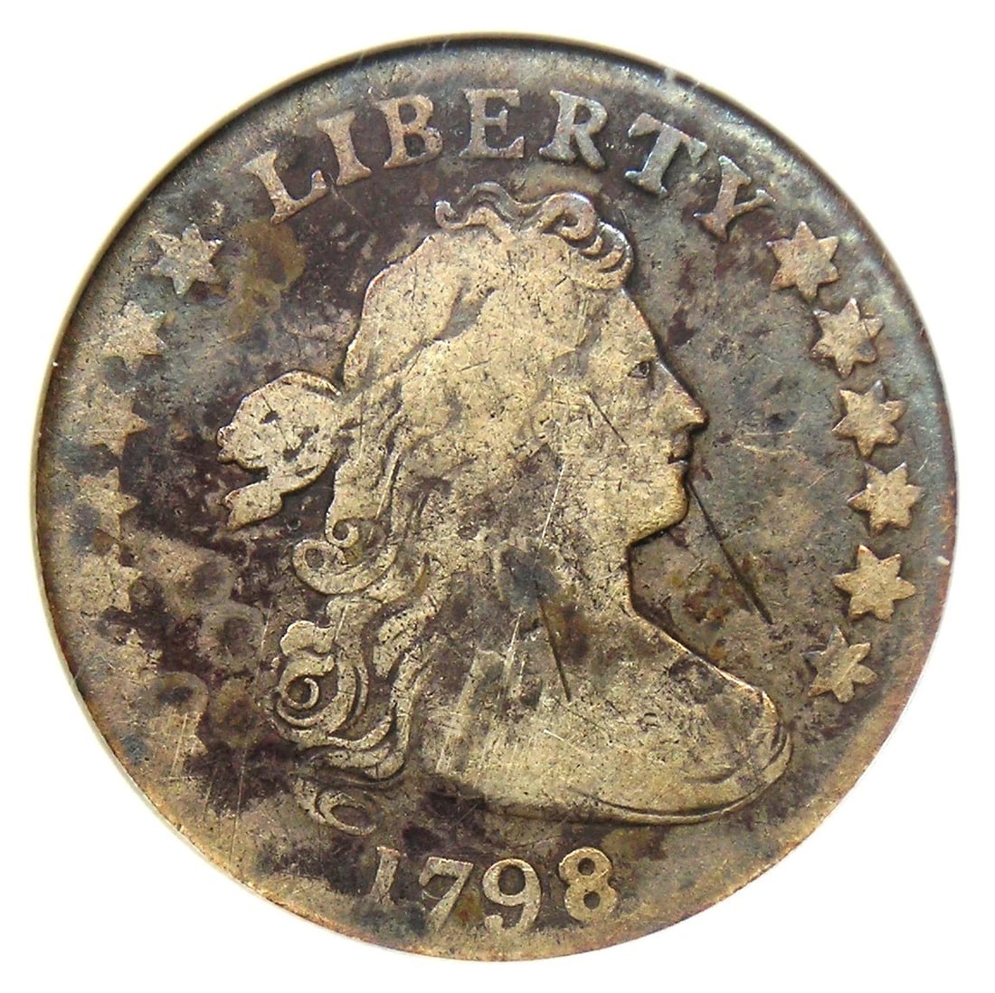 1798 DRAPED BUST DIME 10C COIN (1 of 4)