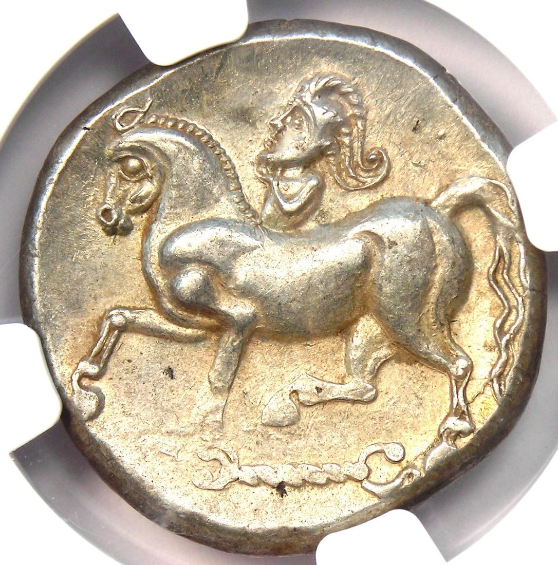 CELTS AR SILVER TETRADRACHM KROISBACH TYPE HORSE COIN: Celts AR Silver Tetradrachm Kroisbach Type Horse Coin Year : 100 BC Denomination : Tetradrachm Country of Origin : Greece Accessories: None Accessories Notice: When purchasing pre-owned goods, please