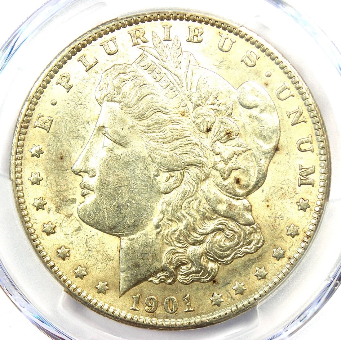 1901-S MORGAN SILVER DOLLAR $1 COIN: 1901-S Morgan Silver Dollar $1 Coin Year: 1901 Denomination: $1 Country of Origin: United States Accessories: None Accessories Notice: When purchasing pre-owned goods, please refer to the photos of th