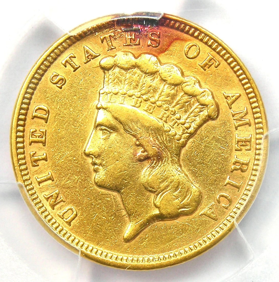 1854 THREE DOLLAR INDIAN GOLD COIN $3 (1 of 2)