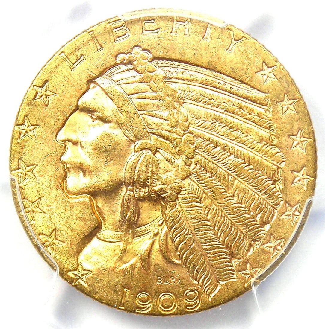 1909-P INDIAN GOLD HALF EAGLE $5 1909 COIN (1 of 2)