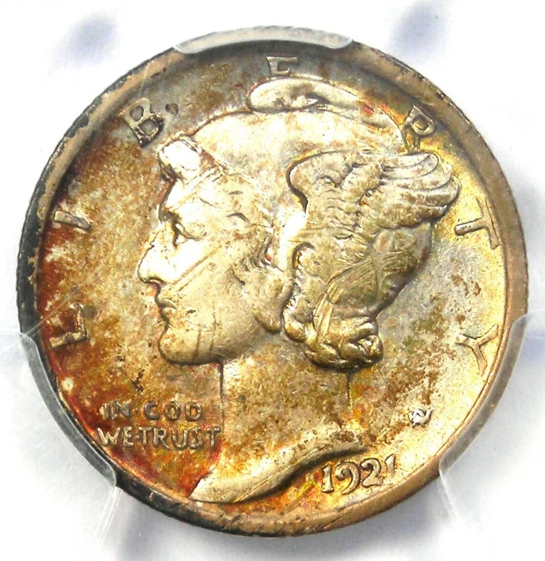 1921 MERCURY DIME 10C COIN: 1921 Mercury Dime 10C Coin Year : 1921 Denomination : 10C Country of Origin : United States Accessories: None Accessories Notice: When purchasing pre-owned goods, please refer to the photos of the