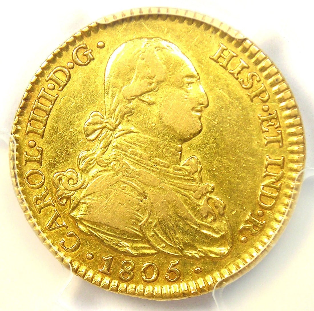 1805 SPAIN GOLD CHARLES IV 2 ESCUDOS GOLD 2E COIN: 1805 Spain Gold Charles IV 2 Escudos Gold 2E Coin Year : 1805 Denomination : 2 Escudos Country of Origin : Spain Accessories: None Accessories Notice: When purchasing pre-owned goods, please refer to