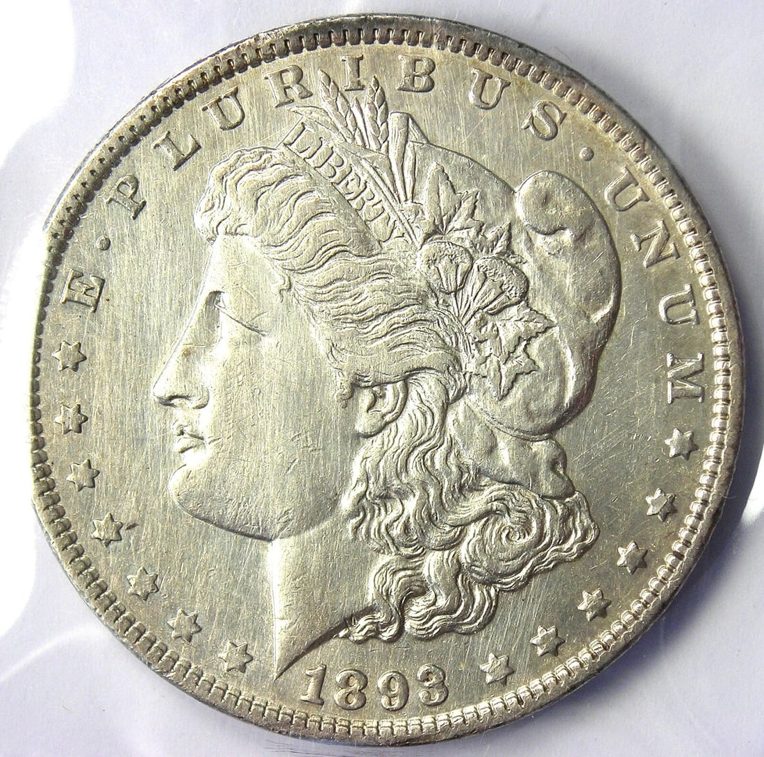 1893 MORGAN SILVER DOLLAR $1 COIN (1 of 3)