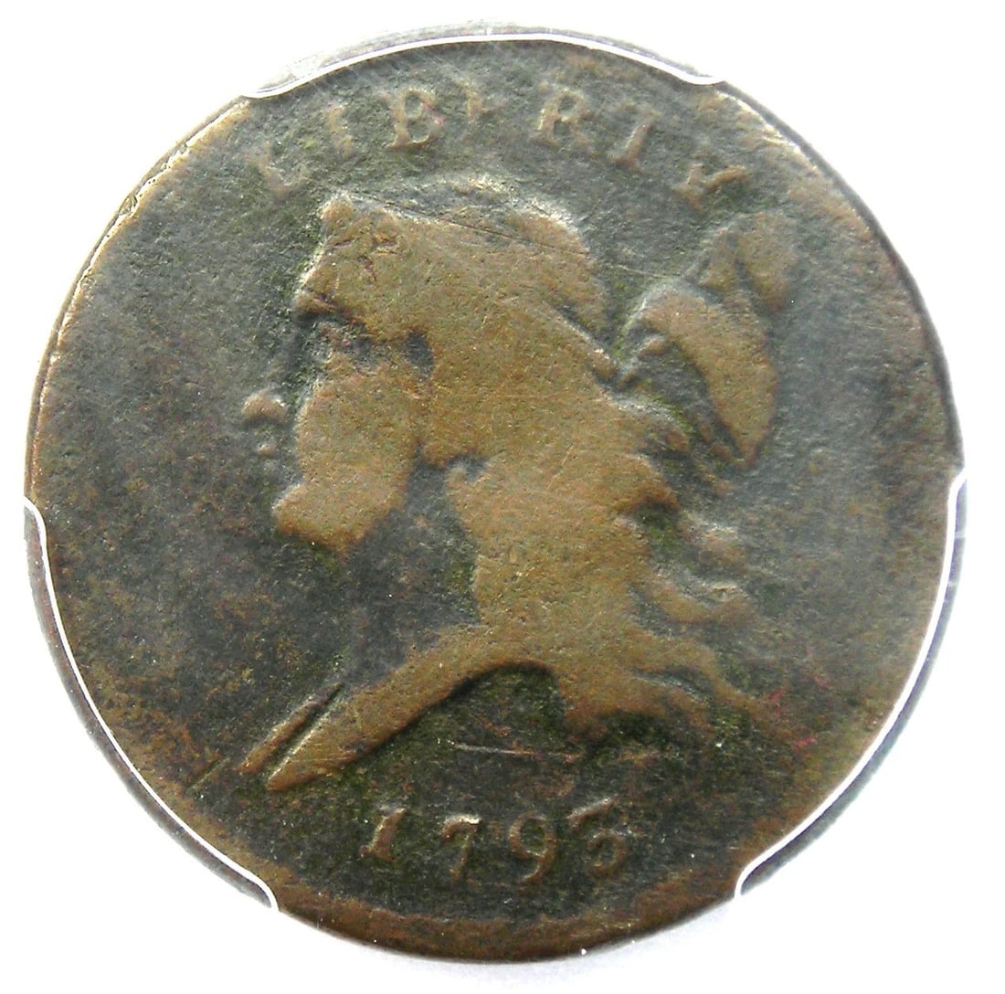 1793 LIBERTY CAP FLOWING HAIR HALF CENT (1 of 4)