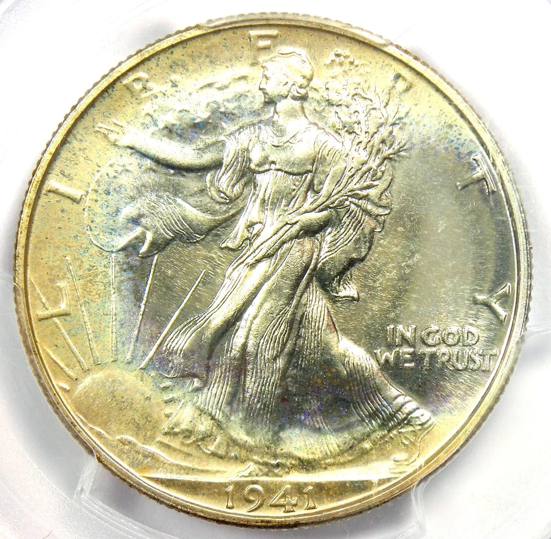 1941 PROOF WALKING LIBERTY HALF DOLLAR 50C COIN: 1941 Proof Walking Liberty Half Dollar 50C Coin Year: 1941 Denomination: 50C Country of Origin: United States Accessories: None Accessories Notice: When purchasing pre-owned goods, please refer to the