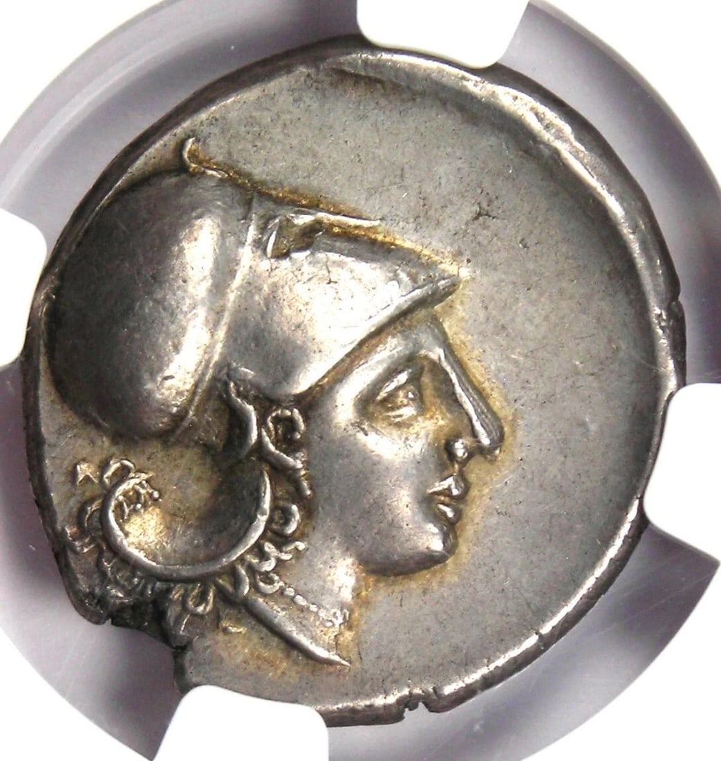 BRUTTIUM LOCRI AR STATER 350 BC PEGASUS SILVER COIN (1 of 4)