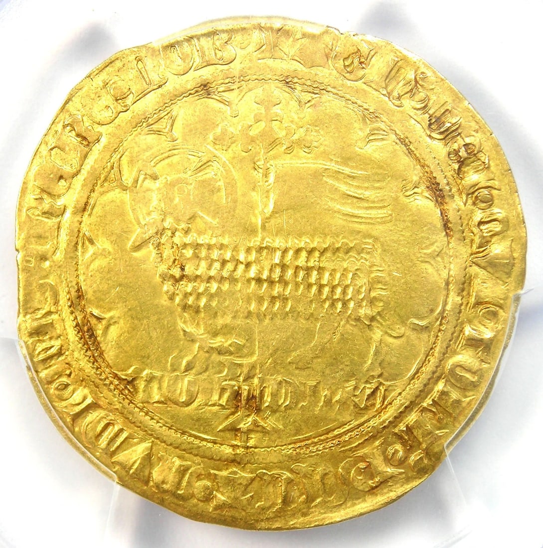 1350-64 FRANCE GOLD MOUTON D'OR COIN (1 of 4)