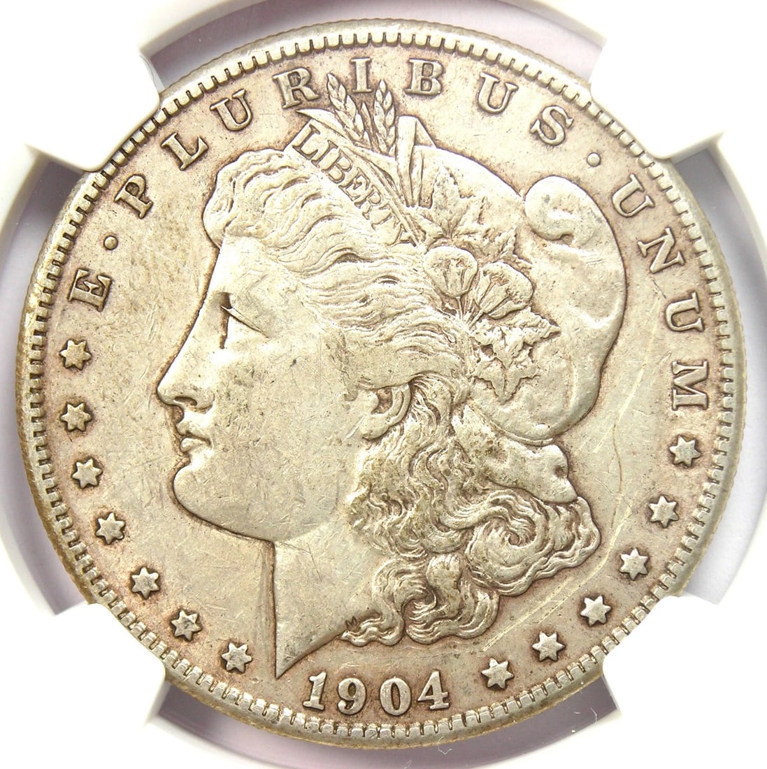 1904-S MORGAN SILVER DOLLAR $1 COIN: 1904-S Morgan Silver Dollar $1 Coin Year : 1904 Denomination : $1 Country of Origin : United States Accessories: None Accessories Notice: When purchasing pre-owned goods, please refer to the photos of