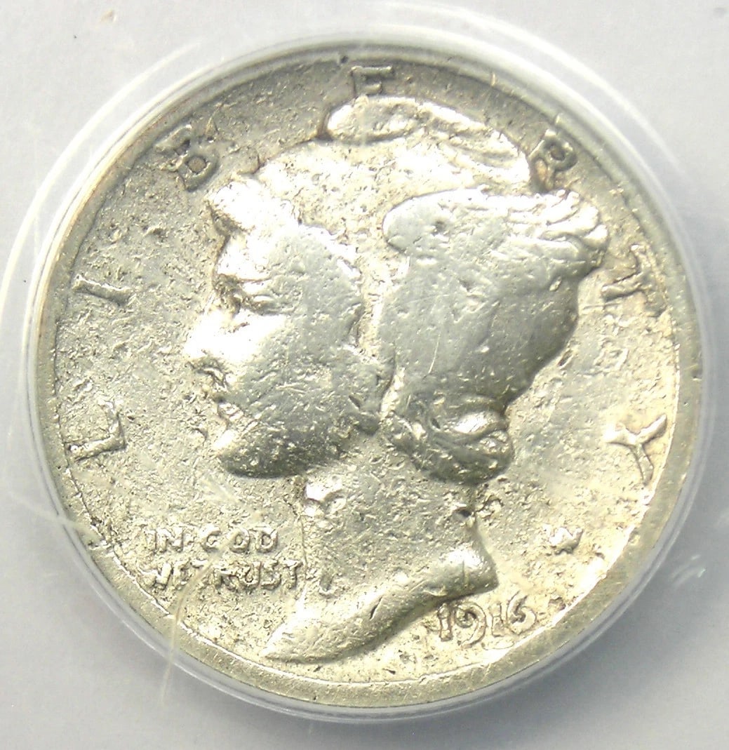 1916-D MERCURY DIME 10C COIN (1 of 4)