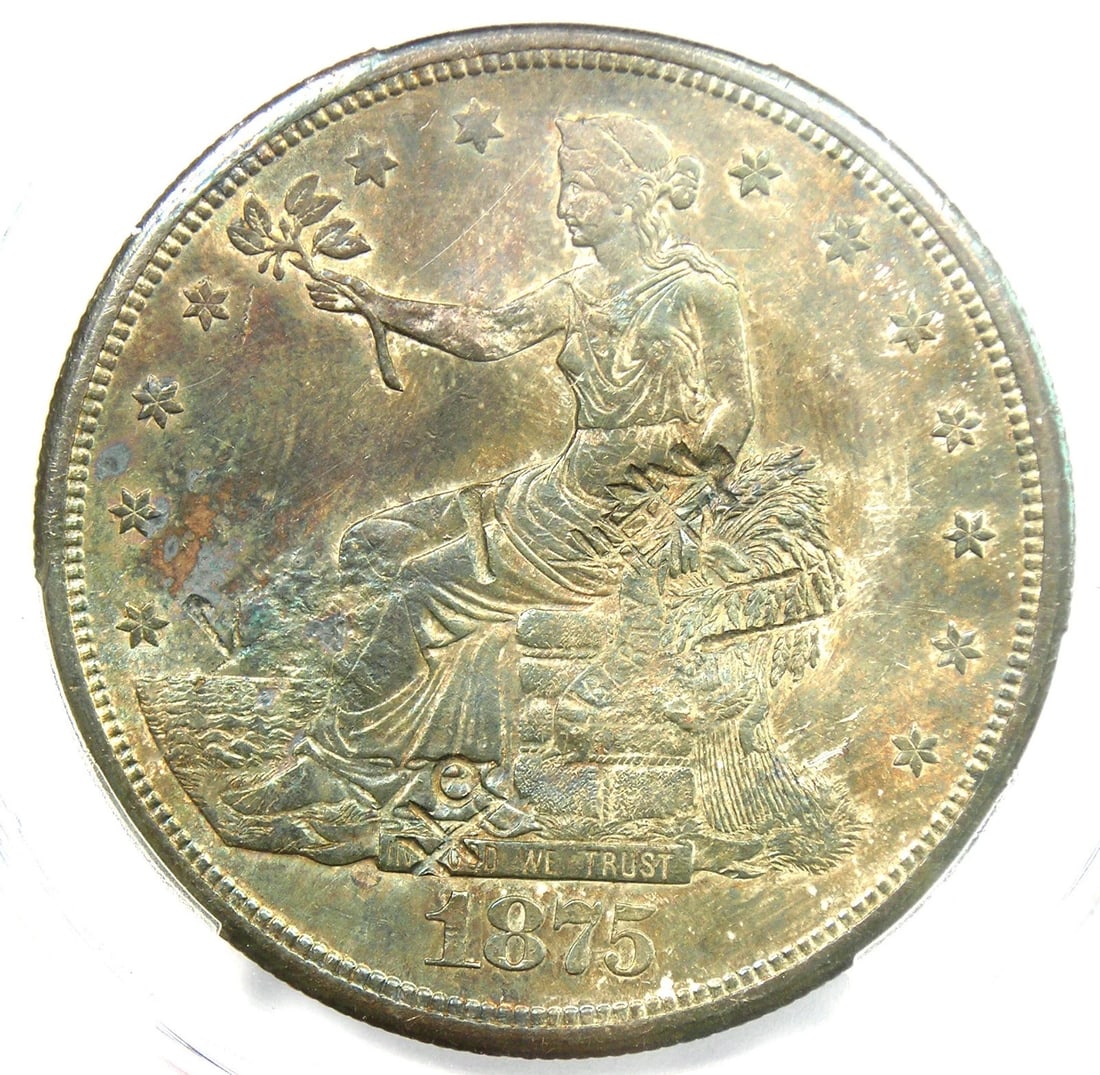 1875-S TRADE SILVER DOLLAR T$1 COIN (1 of 2)