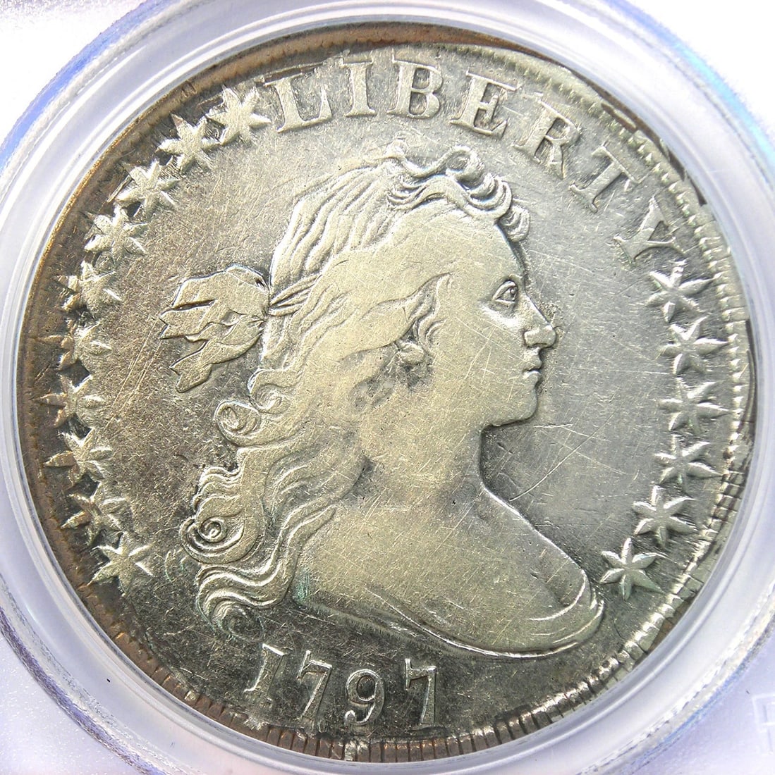 1797 DRAPED BUST SILVER DOLLAR $1 SMALL EAGLE COIN (1 of 3)
