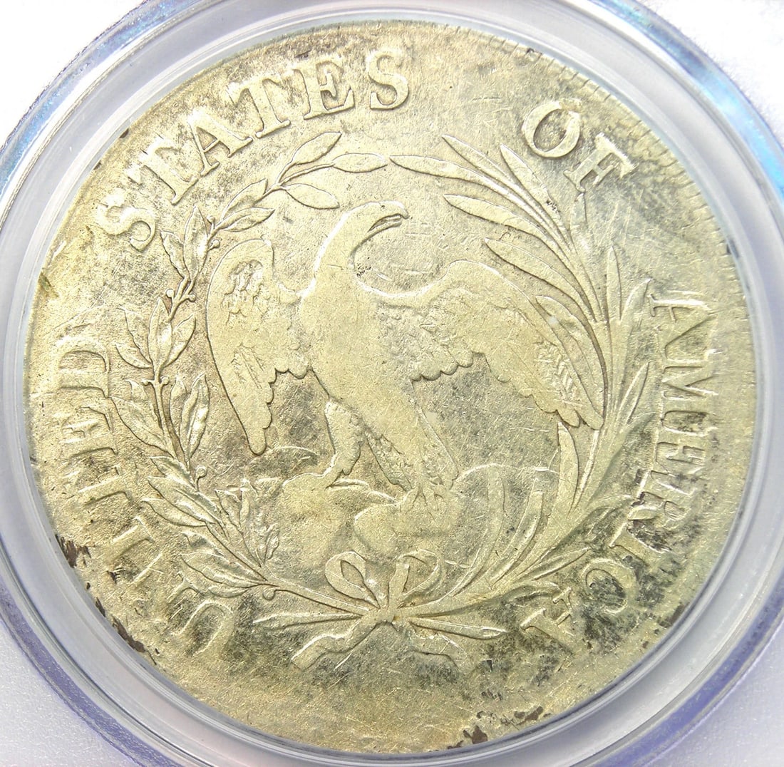 1797 DRAPED BUST SILVER DOLLAR $1 SMALL EAGLE COIN - 2