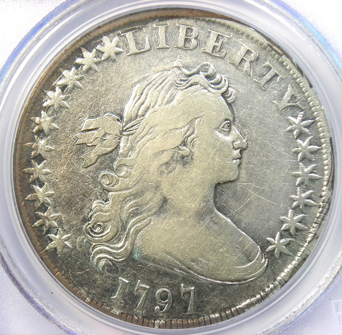 1797 DRAPED BUST SILVER DOLLAR $1 SMALL EAGLE COIN - 3